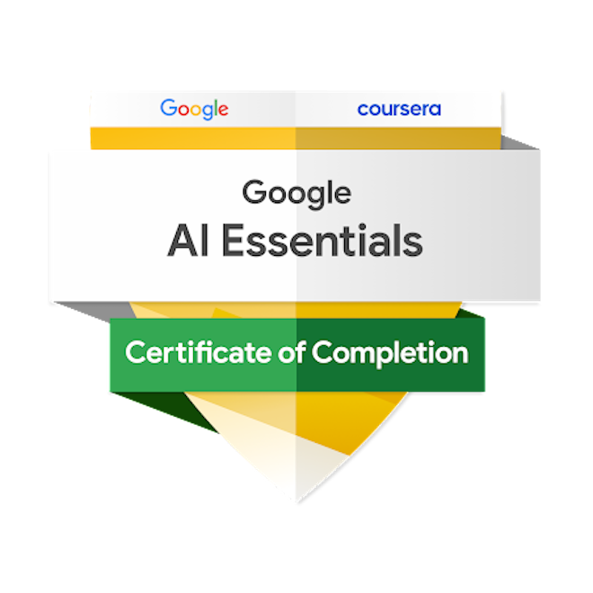 Google AI Essentials認定資格を取得しました！